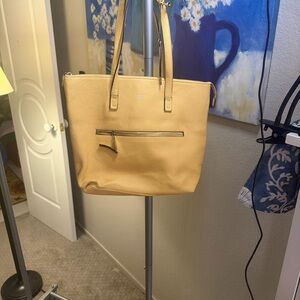 Tahari Mustard Yellow Tote Bag